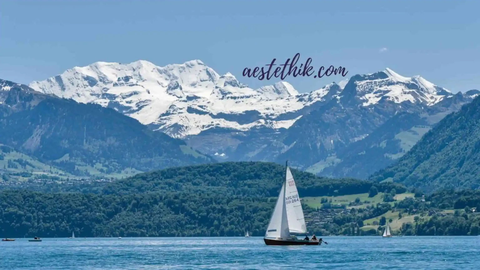 Interlaken, Brienz and Thun lakes in Switzerland